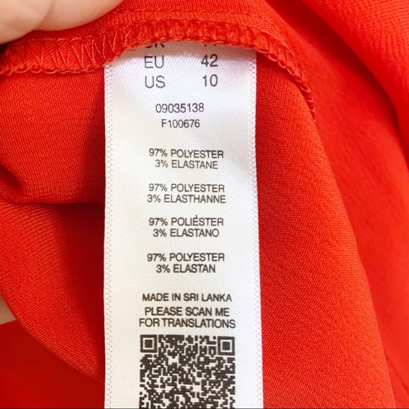 ASOS RED SATIN NOTCH COLLAR LONG BELTED BLAZER - Picture 5 of 7